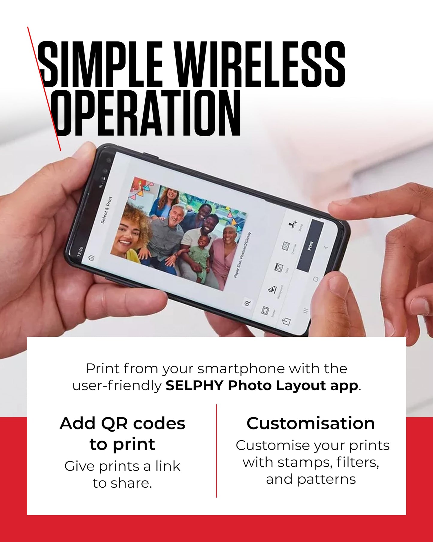 Canon SELPHY CP1500 Compact Photo Printer – Wireless Printing, Long-Lasting Prints, USB-C & SD Card Connectivity – Ideal for Scrapbooks & Photo Albums, Black GB