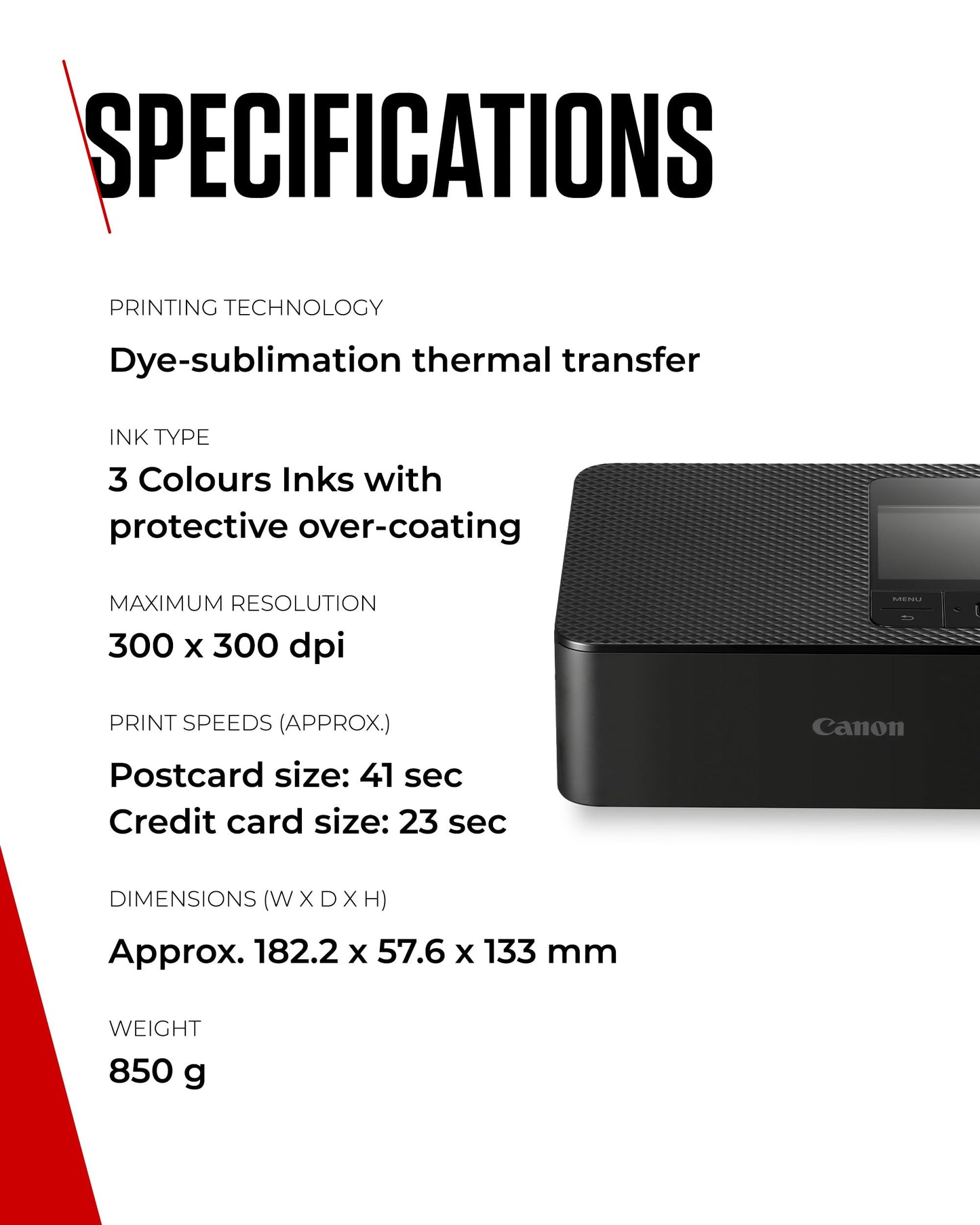 Canon SELPHY CP1500 Compact Photo Printer – Wireless Printing, Long-Lasting Prints, USB-C & SD Card Connectivity – Ideal for Scrapbooks & Photo Albums, Black GB