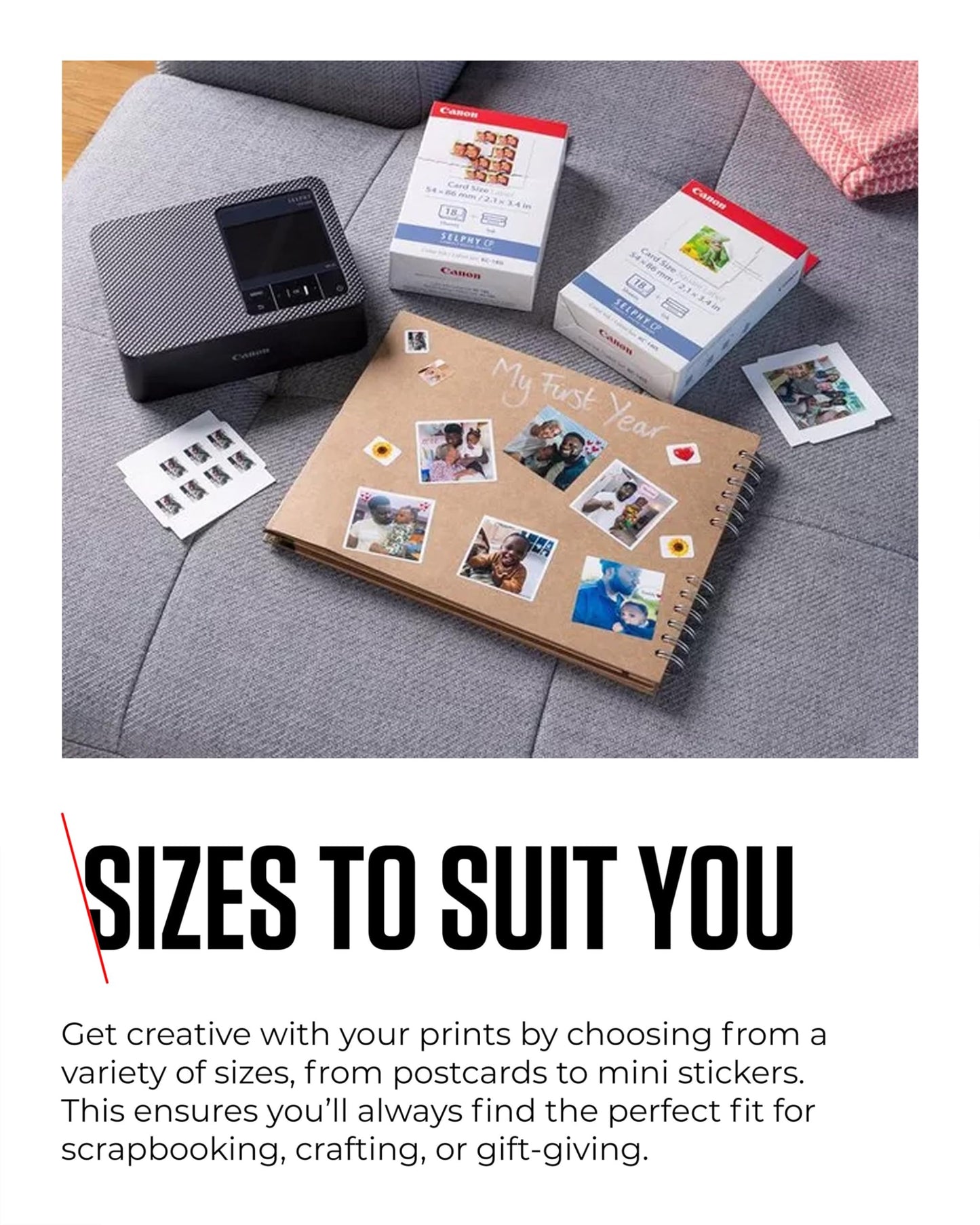Canon SELPHY CP1500 Compact Photo Printer – Wireless Printing, Long-Lasting Prints, USB-C & SD Card Connectivity – Ideal for Scrapbooks & Photo Albums, Black GB