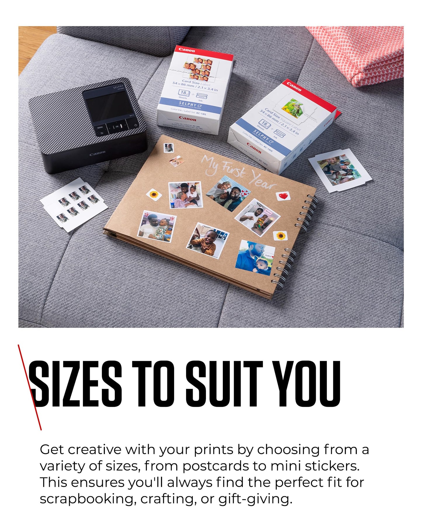 Canon SELPHY CP1500 Compact Photo Printer – Wireless Printing, Long-Lasting Prints, USB-C & SD Card Connectivity – Ideal for Scrapbooks & Photo Albums, Black GB