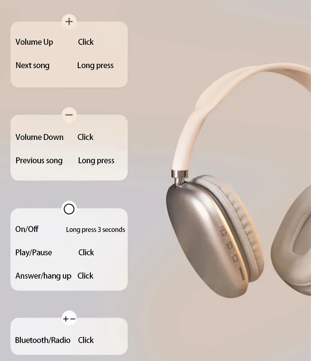 P9 Wireless Gaming  Headphones with Mic Noise Cancelling